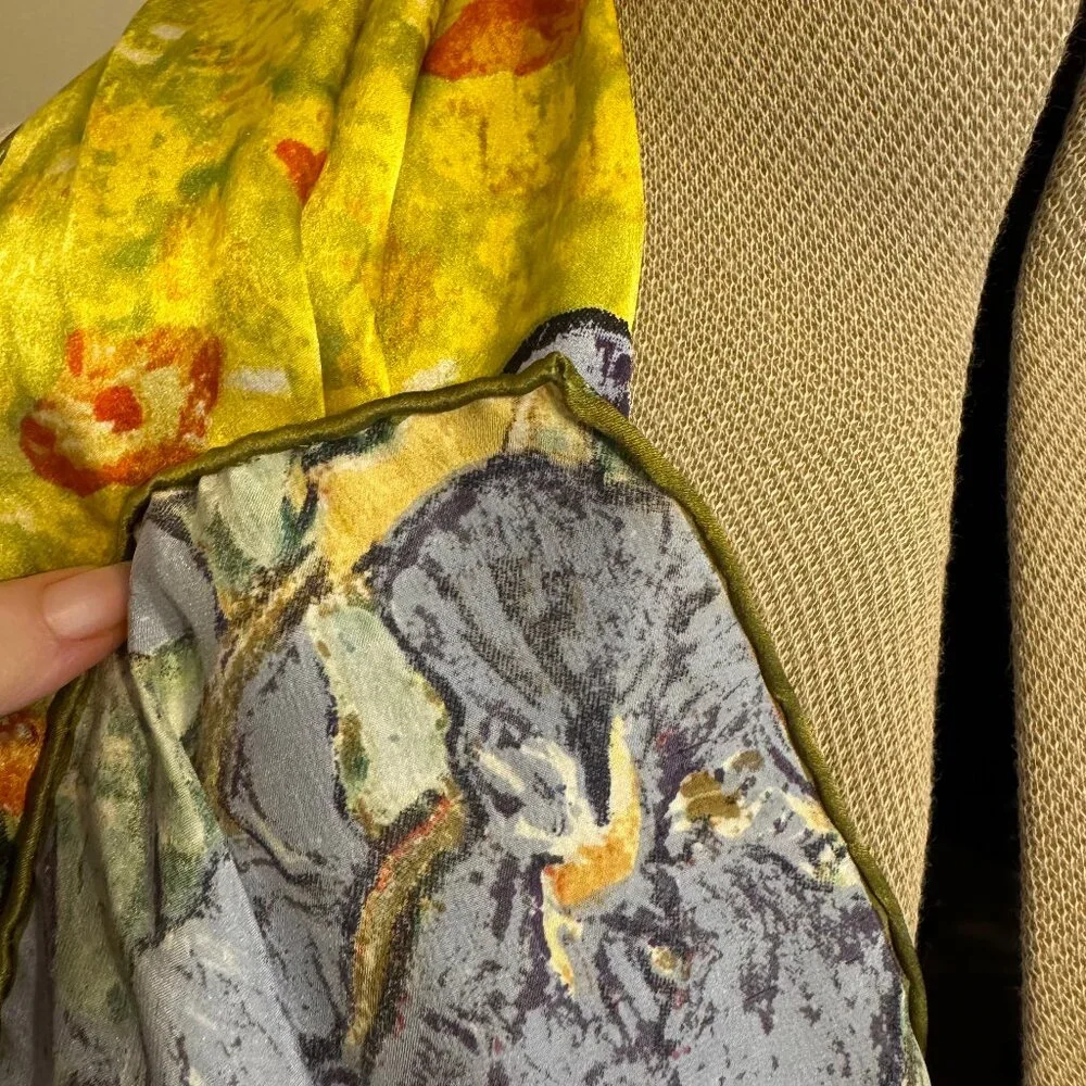 Van Gogh Irises 100% Silk Scarf - Picture 3 of 4
